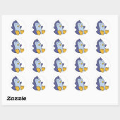 ハッピーベビーペンギン |背景色の選択 ラウンドシール (シート)