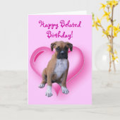 ハッピーベルト誕生日ボクサーグリーティングカード カード (黄色い花)