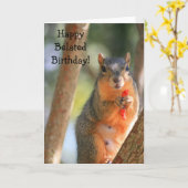 ハッピーベルト誕生日リスグリーティングカード カード (黄色い花)