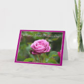 ハッピーベレーションのお母さんの日ピンクローズグリーティングカード カード (正面)