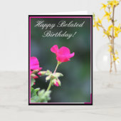 ハッピーベレーテッド誕生日ゼラニウムグリーティングカード カード (黄色い花)