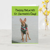 ハッピーベレートセントパトリックデイチワワカード カード (黄色い花)