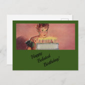 ハッピーベレート誕生日ウィーズヴィンテージレトロスタイル シーズンポストカード (正面/裏面)