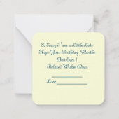 ハッピーベレート誕生日 ノートカード (裏面)