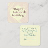 ハッピーベレート誕生日 ノートカード (正面/裏面)