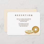 ハッピーベーグル結婚ズホワイトブラウン披露宴クリーム エンクロージャーカード (正面/裏面)