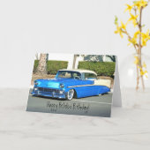 ハッピーベール誕生日クラシックブルーカード カード (黄色い花)