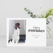 ハッピーペイリデイズおもしろいペットフォト雪だるま シーズンカード (スタンド正面)