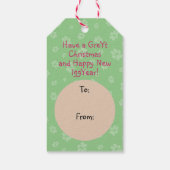 ハッピーペイリデイズクリスマスグレーイギー犬の漫画 ギフトタグ (裏面)