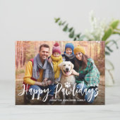 ハッピーペイリデイズクリスマスツリー赤い格子模様ペット写真 シーズンカード (スタンド正面)