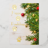 ハッピーペイリデイズクリスマスフォイルフラットグリーティングカード 箔招待状 (正面)