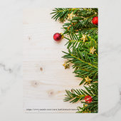 ハッピーペイリデイズクリスマスフォイルフラットグリーティングカード 箔招待状 (裏面)