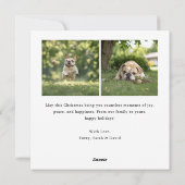 ハッピーペイリデイズドッグアーチフォトクリスマスペット シーズンカード (裏面)