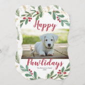 ハッピーペイリデイズドッグウォーターカラークリスマスカード (正面/裏面)