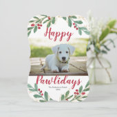 ハッピーペイリデイズドッグウォーターカラークリスマスカード (スタンド正面)