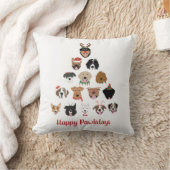 ハッピーペイリデイズドッグクリスマスツリー クッション (ブランケット)