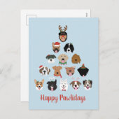 ハッピーペイリデイズドッグクリスマスツリー シーズンポストカード (正面/裏面)