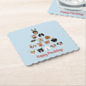 ハッピーペイリデイズドッグクリスマスツリー ペーパーコースター (アングル)