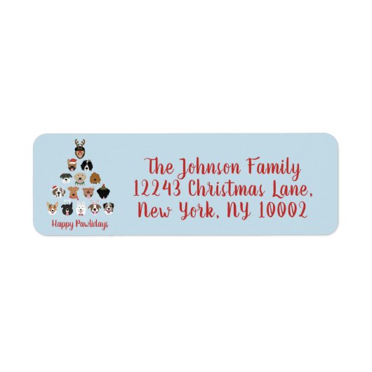 ハッピーペイリデイズドッグクリスマスツリー ラベル (正面)