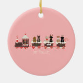 ハッピーペイリデイズドッグクリスマスホリデートレイン セラミックオーナメント (裏面)