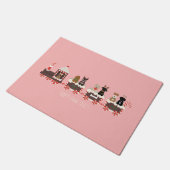 ハッピーペイリデイズドッグクリスマスホリデートレイン ドアマット (アングル)