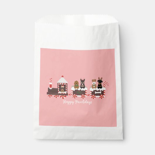 ハッピーペイリデイズドッグクリスマスホリデートレイン フェイバーバッグ (正面)