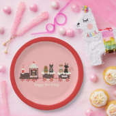 ハッピーペイリデイズドッグクリスマスホリデートレイン ペーパープレート (パーティー)