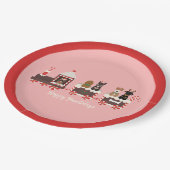 ハッピーペイリデイズドッグクリスマスホリデートレイン ペーパープレート (アングル)