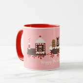 ハッピーペイリデイズドッグクリスマスホリデートレイン マグカップ (正面左)