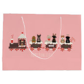 ハッピーペイリデイズドッグクリスマスホリデートレイン ラージペーパーバッグ (裏面)