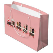 ハッピーペイリデイズドッグクリスマスホリデートレイン ラージペーパーバッグ (裏面アングル)