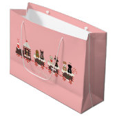 ハッピーペイリデイズドッグクリスマスホリデートレイン ラージペーパーバッグ (正面アングル)