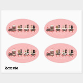 ハッピーペイリデイズドッグクリスマスホリデートレイン 楕円形シール (シート)