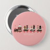 ハッピーペイリデイズドッグクリスマスホリデートレイン 缶バッジ (正面&裏面)