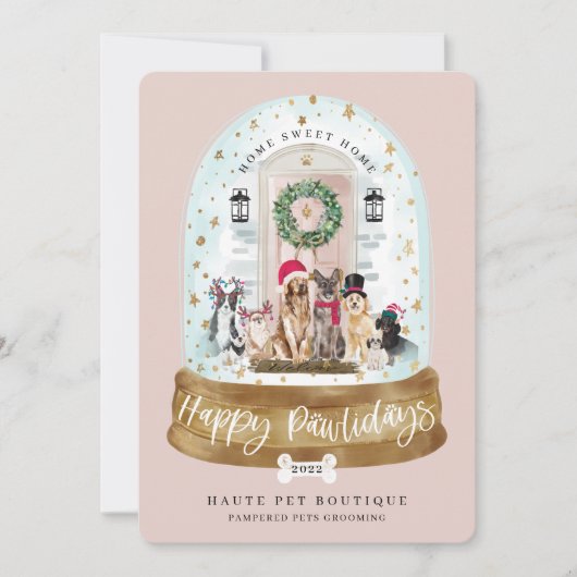 ハッピーペイリデイズドッグズペットケアビジネスピンクドア シーズンカード (正面)