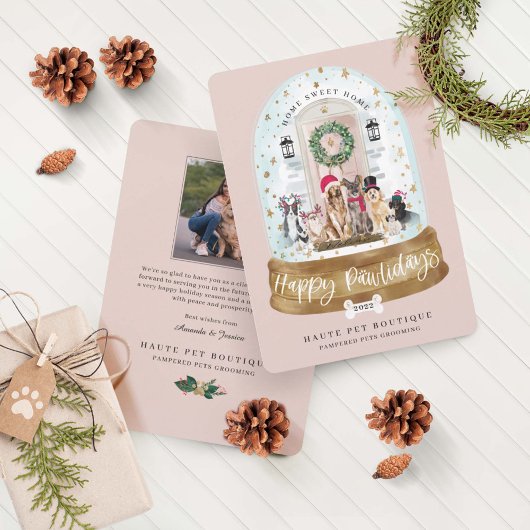 ハッピーペイリデイズドッグズペットケアビジネスピンクドア シーズンカード