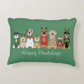 ハッピーペイリデイズドッグズレッドグリーン アクセントクッション (裏面)