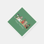 ハッピーペイリデイズドッグズレッドグリーン スタンダードカクテルナプキン (角)