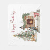 ハッピーペイリデイズドッグデザイン – オーストラリアの牛の犬 フリースブランケット (正面)