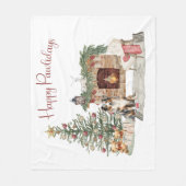 ハッピーペイリデイズドッグデザイン – オーストラリアの羊飼い フリースブランケット (正面)