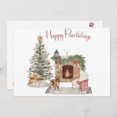 ハッピーペイリデイズドッグデザイン – コッカースパニエル犬 シーズンカード (正面/裏面)