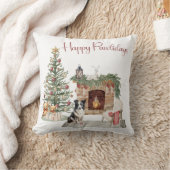 ハッピーペイリデイズドッグデザイン – コリー クッション (ブランケット)