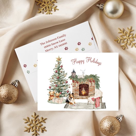 ハッピーペイリデイズドッグデザイン – シェットランド・ シープドッグ シーズンカード