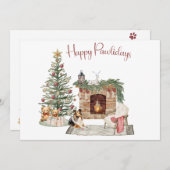 ハッピーペイリデイズドッグデザイン – シェットランド・ シープドッグ シーズンカード (正面/裏面)