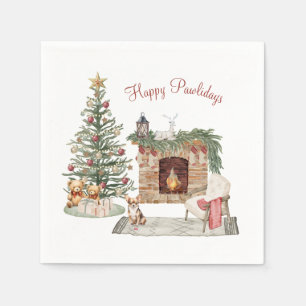 ハッピーペイリデイズドッグデザイン – チワワ スタンダードカクテルナプキン