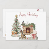 ハッピーペイリデイズドッグデザイン – ドイツの羊飼い シーズンカード (正面/裏面)