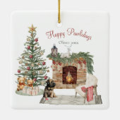 ハッピーペイリデイズドッグデザイン – ブリード セラミックオーナメント (裏面)