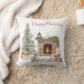 ハッピーペイリデイズドッグデザイン – ポメラニア犬 クッション (ブランケット)