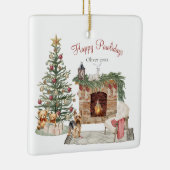 ハッピーペイリデイズドッグデザイン – ヨークシャーテリア セラミックオーナメント (右)