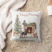 ハッピーペイリデイズドッグデザイン – （犬）ドーベルマン・ピンシェル クッション (ブランケット)